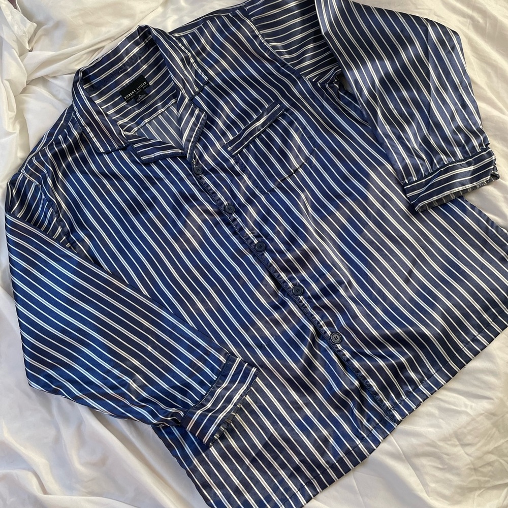 Oversized Vintage Silk Pajama Shirt